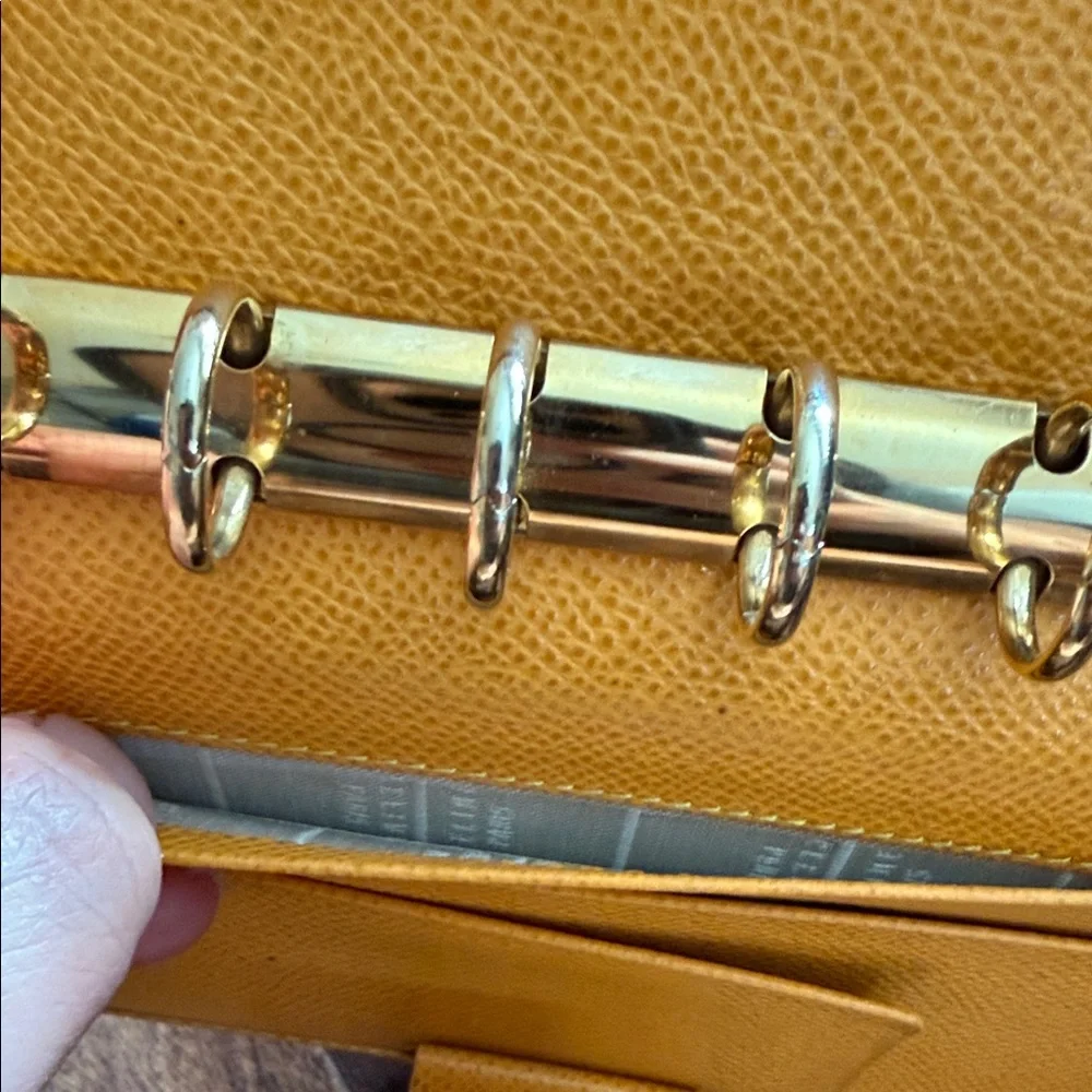 Celine Yellow Textured Leather Agenda Cover with Gold-Tone Snap